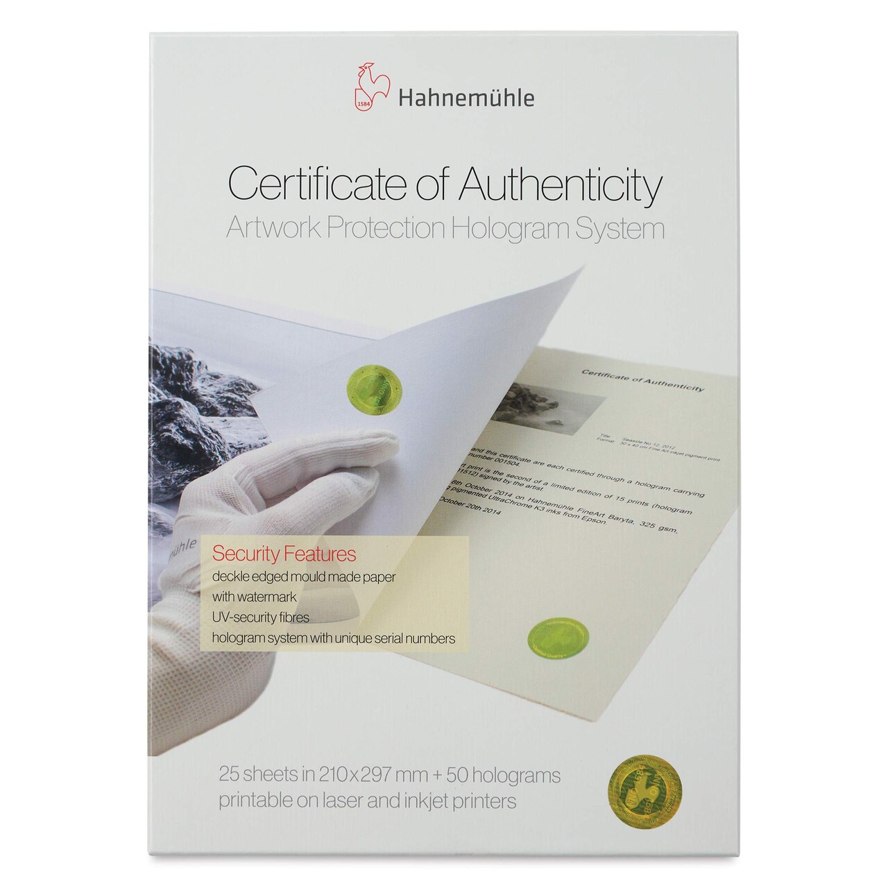 Hahnemühle Certificate of Authenticity - 8-3/10" x 11-7/10", Pkg of 25